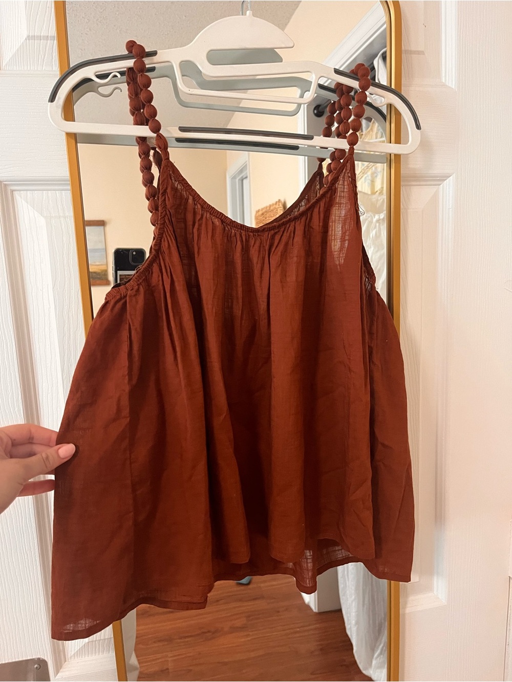 a new day Braided-Strap Brown cotton-Blend Camisole